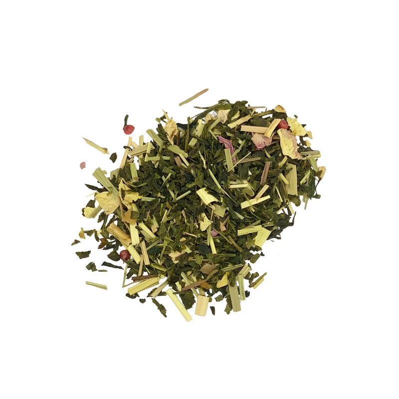 Thé vert Bio "Tentation" - rose - litchi - cerise - 100G