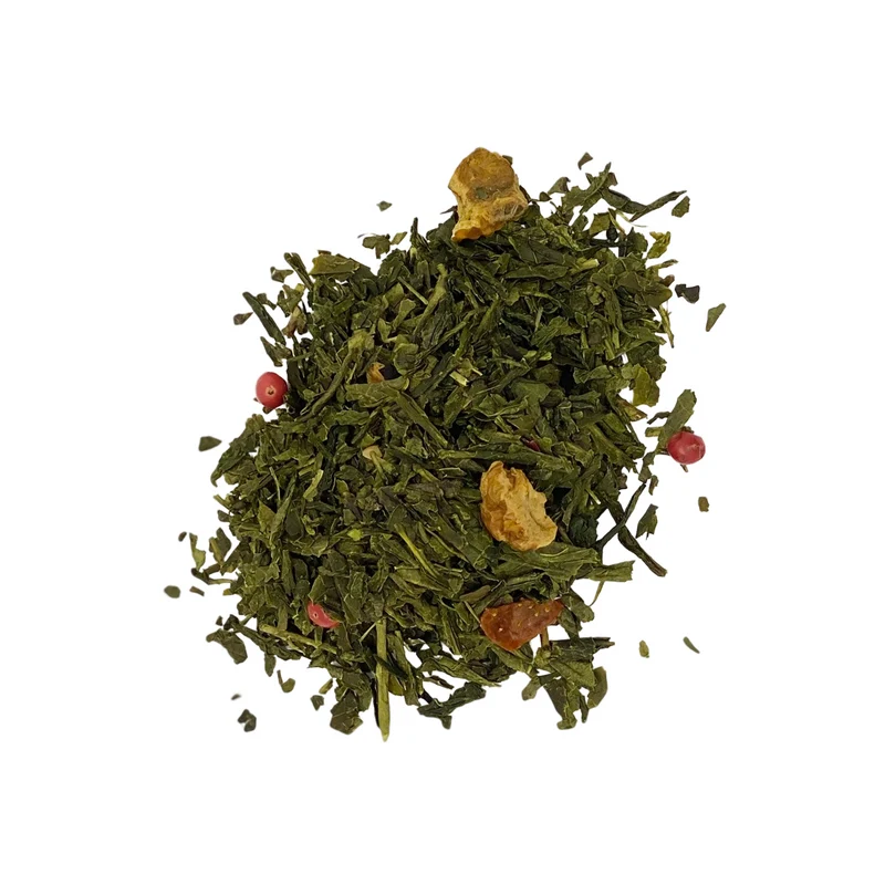 Thé vert Bio "cueillette gourmande" - fraise - pomme - cerise - 100G