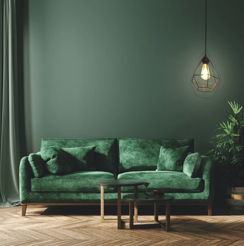 Long Pile Bottle Green Velvet