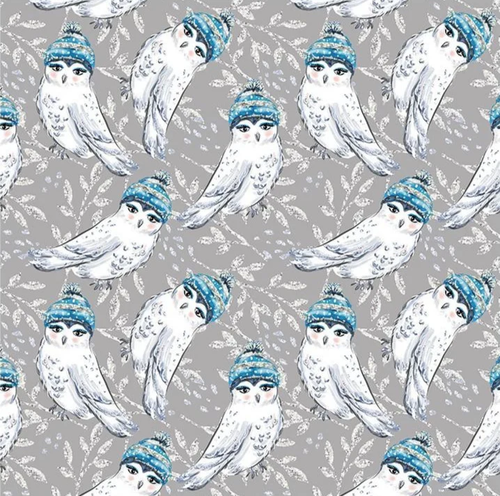 Winter Owls Cotton