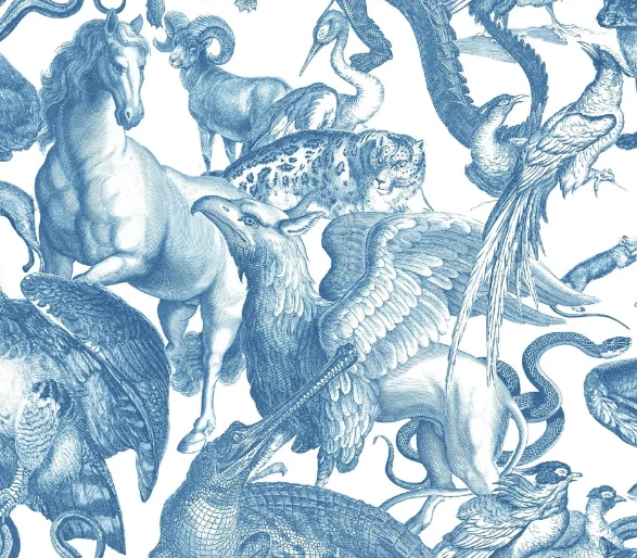 Blue White Quirky Animals