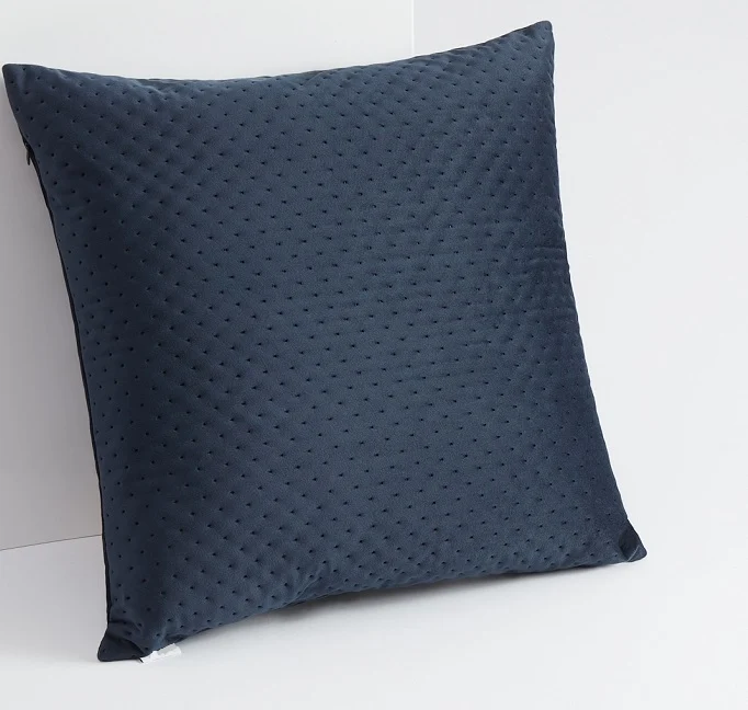 Luxury Black Quilted Dots Velvet Pillowcase 40x40cm+ Zippered