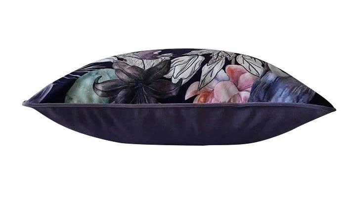 Cranes Velvet Cushion Cover Pillowcase 45x45cm zippered piped
