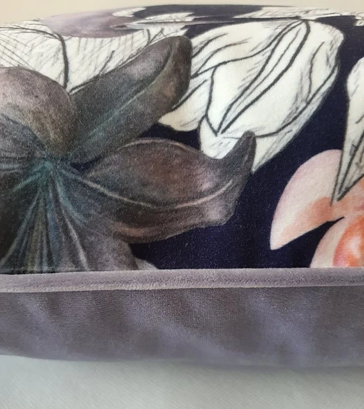 Cranes Velvet Cushion Cover Pillowcase 45x45cm zippered piped