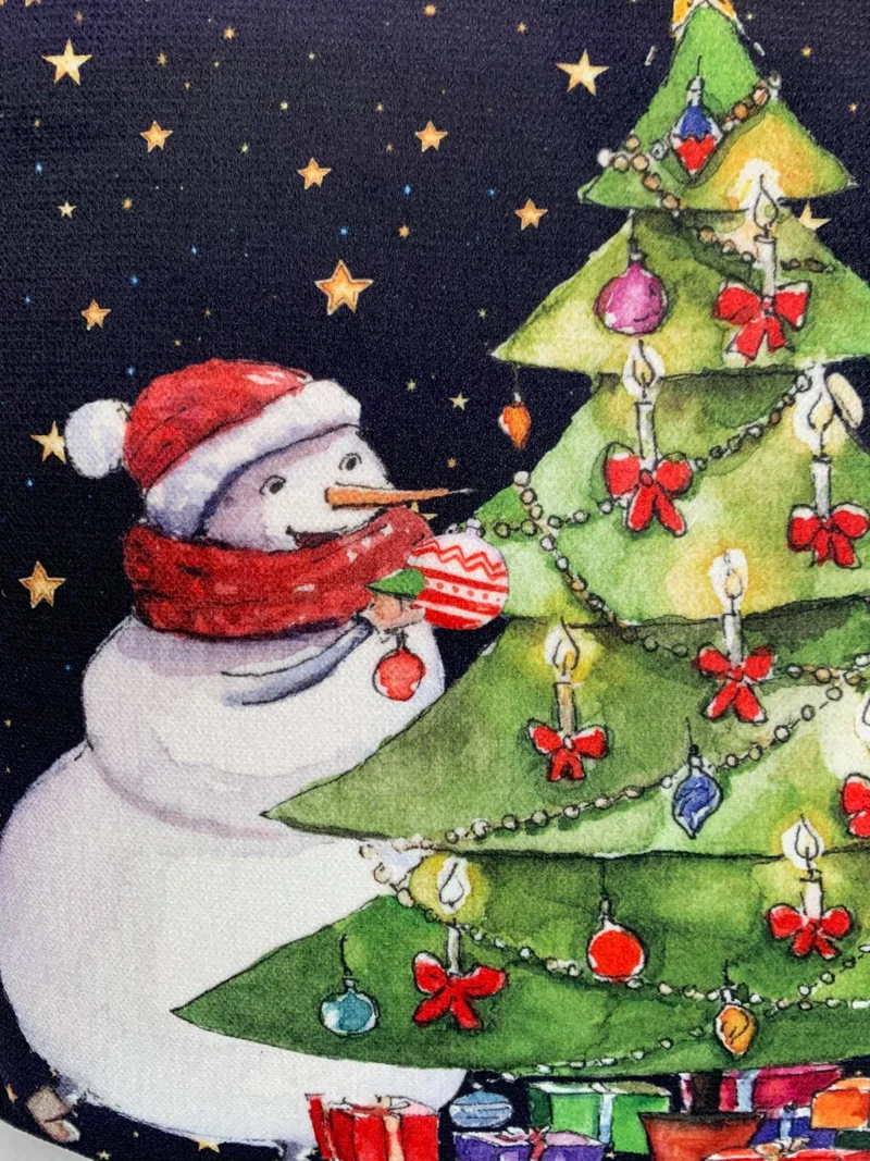 Snowman Luxury Velvet Pillow Cover 45x45cm Zippered Christmas Gift