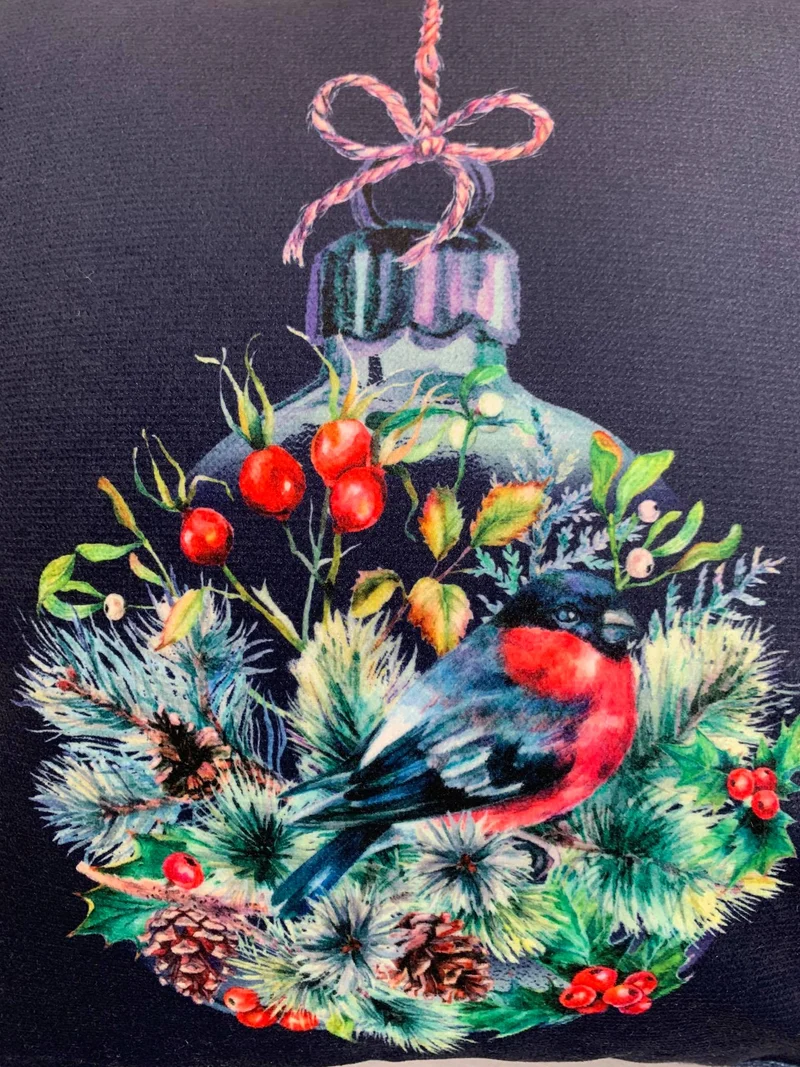 Christmas Bauble Luxury Velvet Pillow Covers Pillowcase 45x45cm
