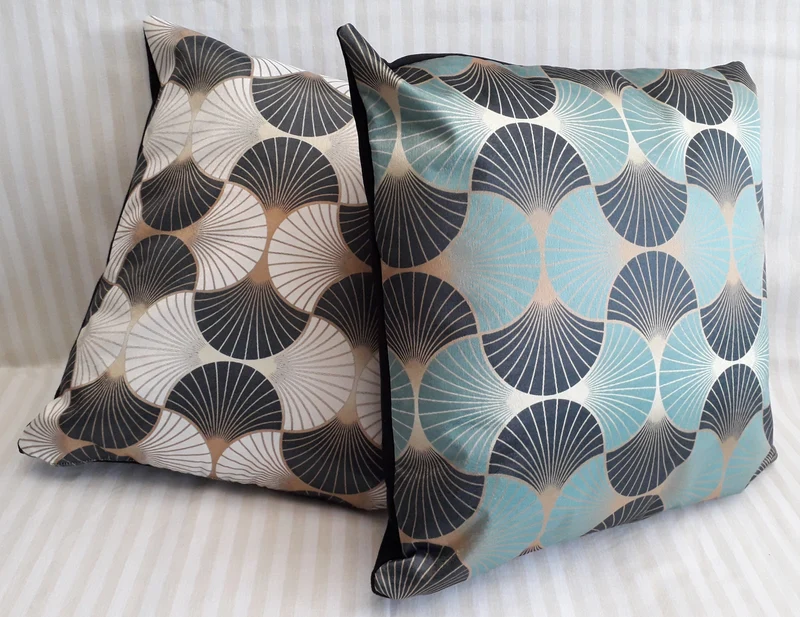 Blue Art Deco Decorative Cushion 40x40cm+