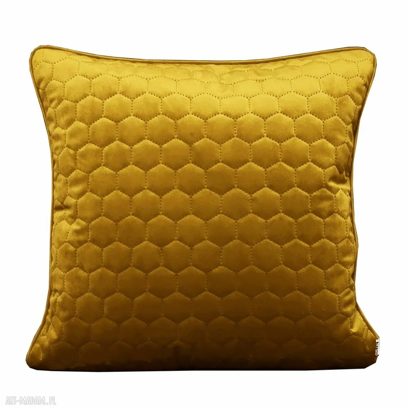 Luxury Yellow Quilted Honeycomb Velvet Cushion 40x40cm+