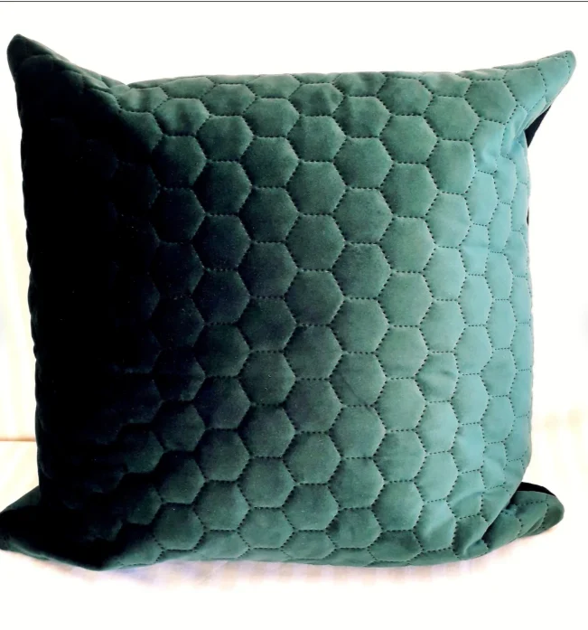 Luxury Green Quilted Pillowcase 40x40cm+ Zippered