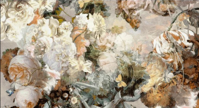 Watercolour Garden Velvet - Yellow or Pink - 2 colours to choose