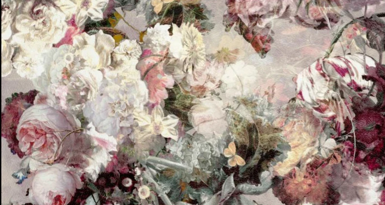 Watercolour Garden Velvet - Yellow or Pink - 2 colours to choose