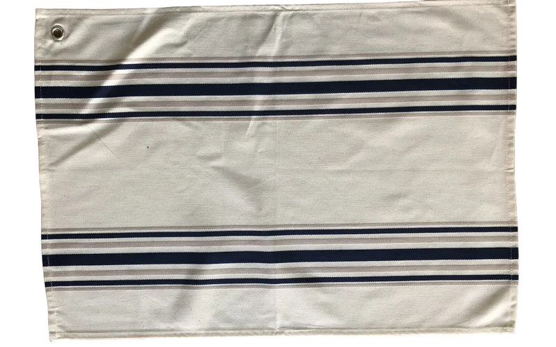 TORCHON "PAYS BASQUE" - Rayures marines - Sans broderie