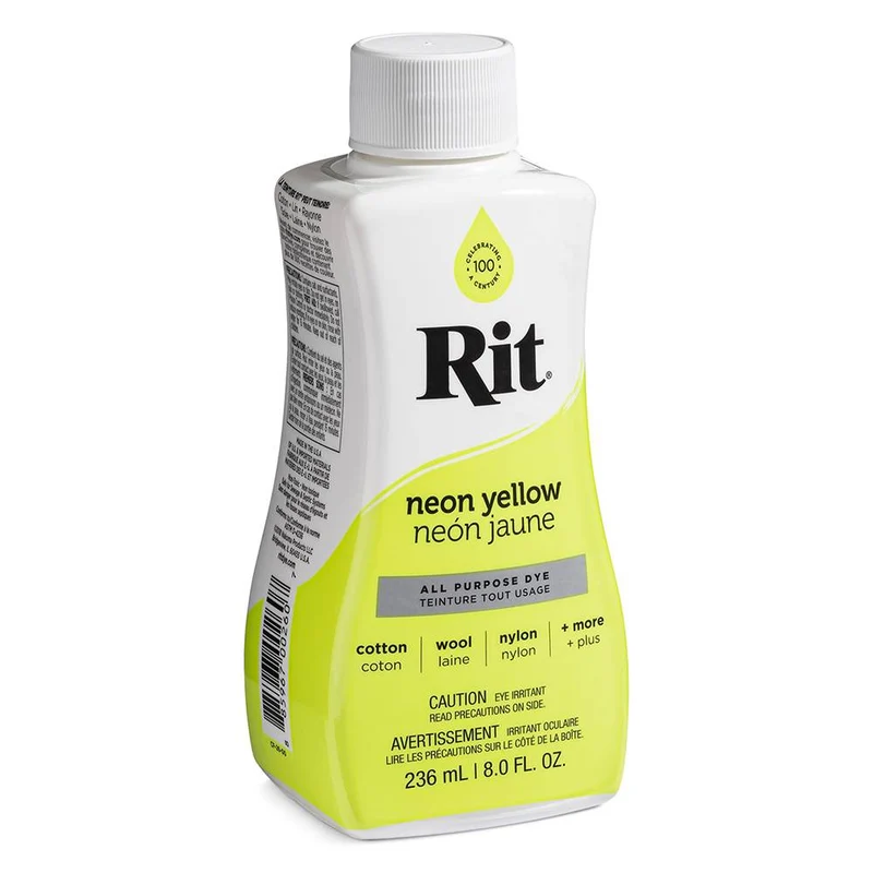 RIT All Purpose | Teinture liquide tout usage | Jaune Néon | 236 ml (8 oz)