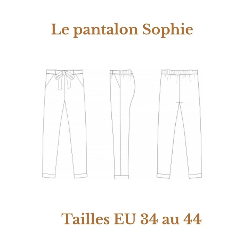 Patron de couture PDF | Le pantalon Sophie | Cha'coud | Francais Seulement