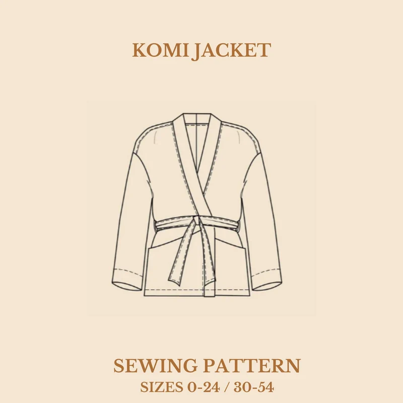 Patron de couture PDF | Veste portefeuille Komi | Wardobe by Me