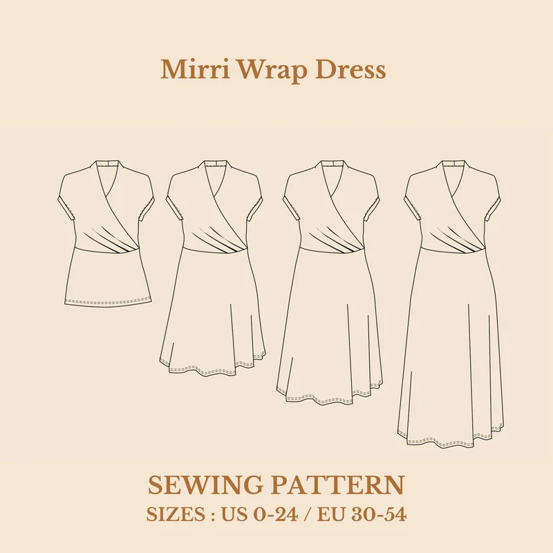 Patron de couture PDF | Robe portefeuille Mirri | Wardobe by Me