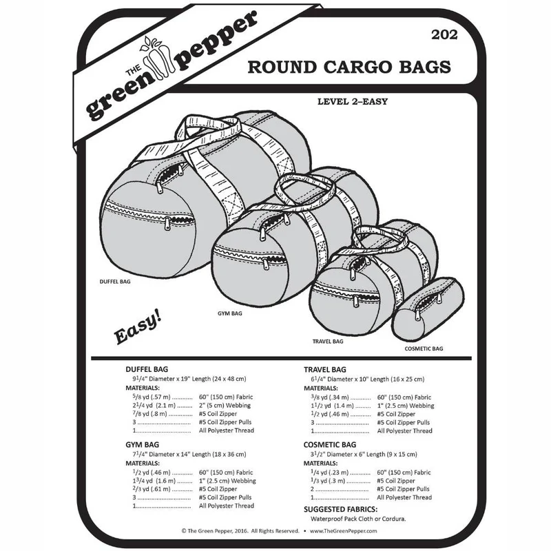 PATRON DE COUTURE PDF | Sac cargo rond | The Green Pepper