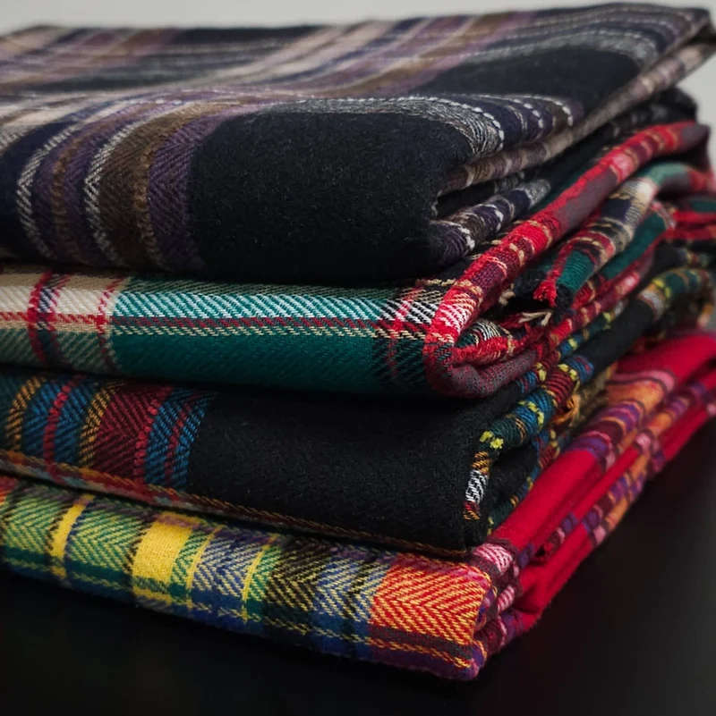Flanelle de coton haut de gamme | Carreaux tissés teints