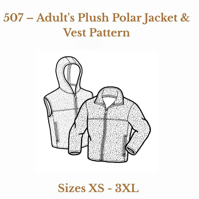 PATRON DE COUTURE PDF | Veste et gilet en polar pour adulte | The Green Pepper
