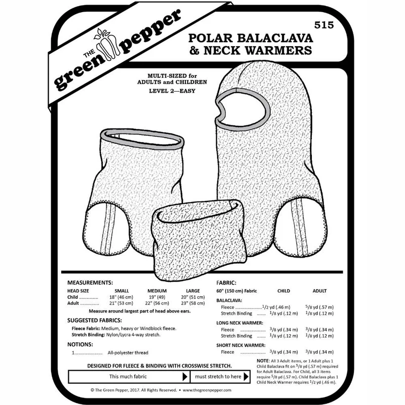PATRON DE COUTURE PDF | Cagoule polar et cache-cou | The Green Pepper