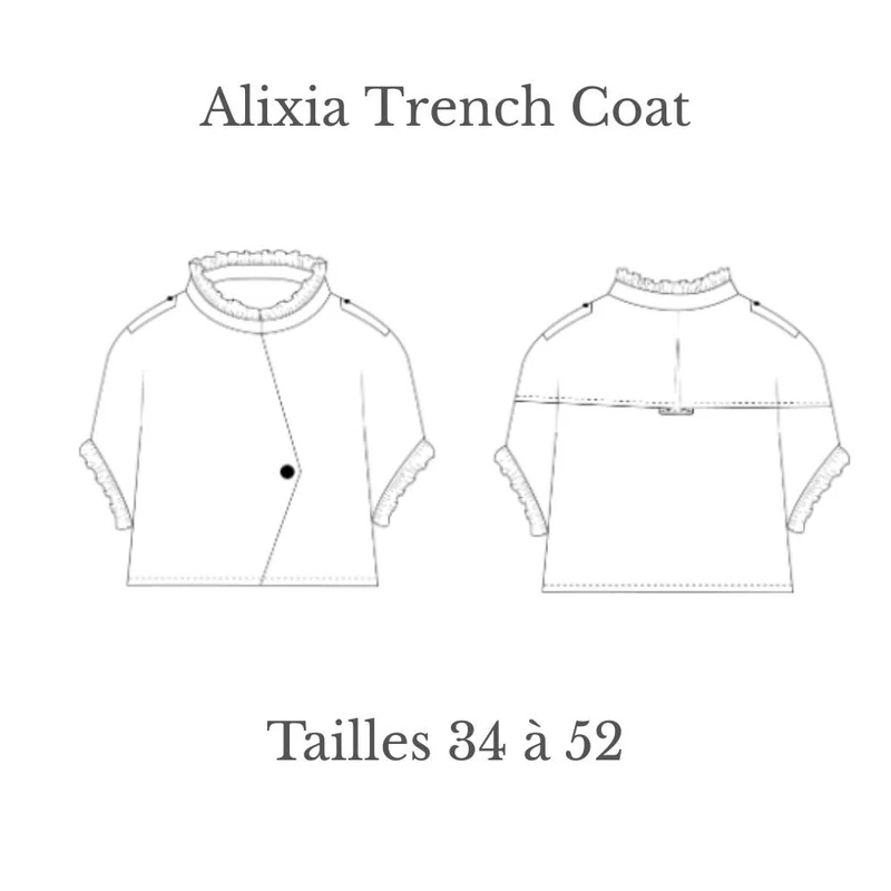 Patron de couture PDF | Alixia – Trench-coat | Cha’Coud | Bilingue FR/EN