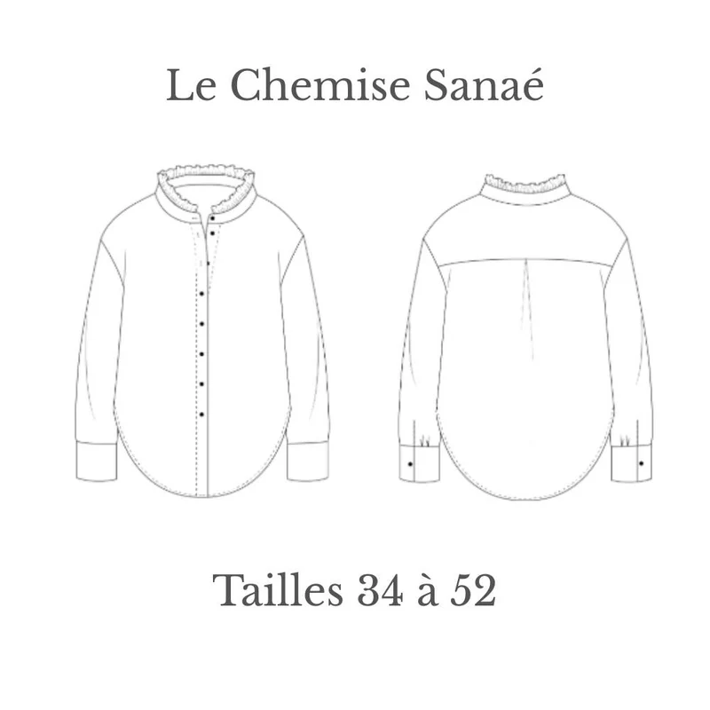 PATRON DE COUTURE PDF | Chemise Sanaé | Cha’Coud | FRANÇAIS SEULEMENT