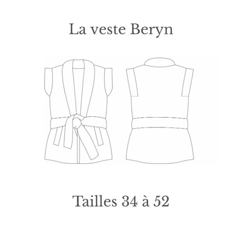 Patron de couture PDF | La Veste Beryn | Cha'Coud | Français Seulement