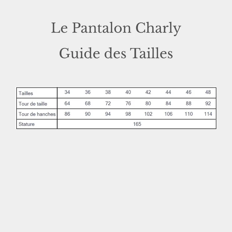 Patron de couture PDF | Le Pantalon Charly | Cha'coud | Version française uniquement