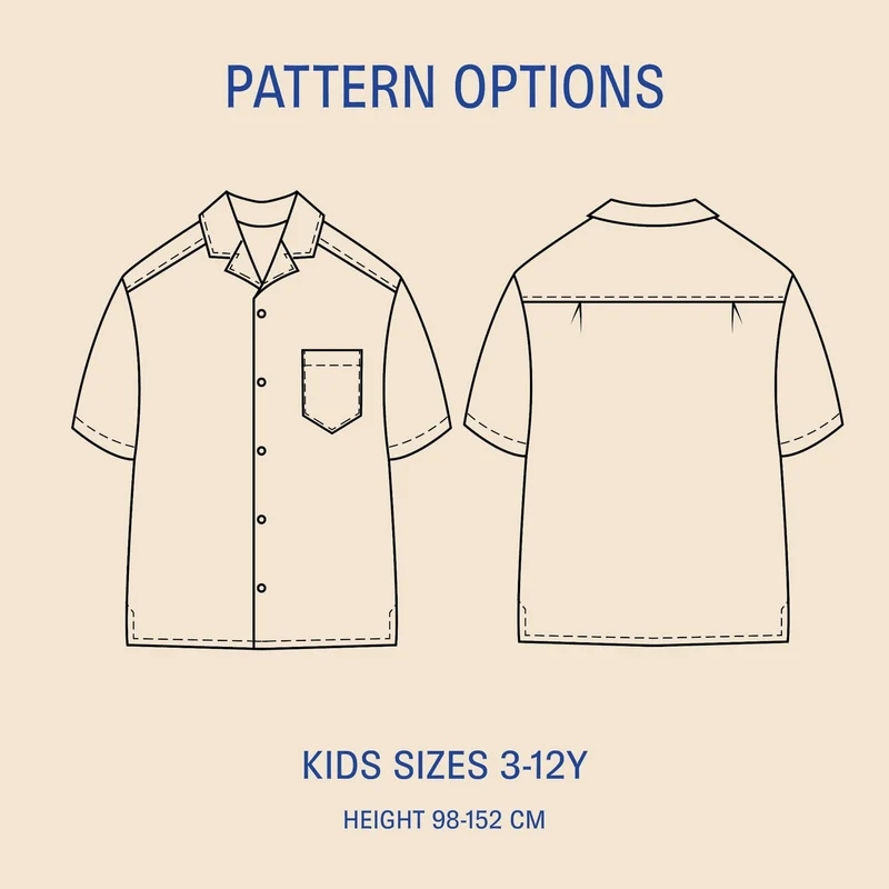 Patron de couture PDF | Chemise tropicale enfant | Wardrobe by Me