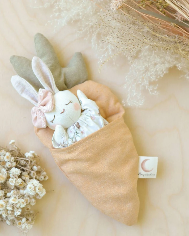 Patron de Couture PDF | Peluche Lapin + Lit Carotte | Mes Petites Lunes