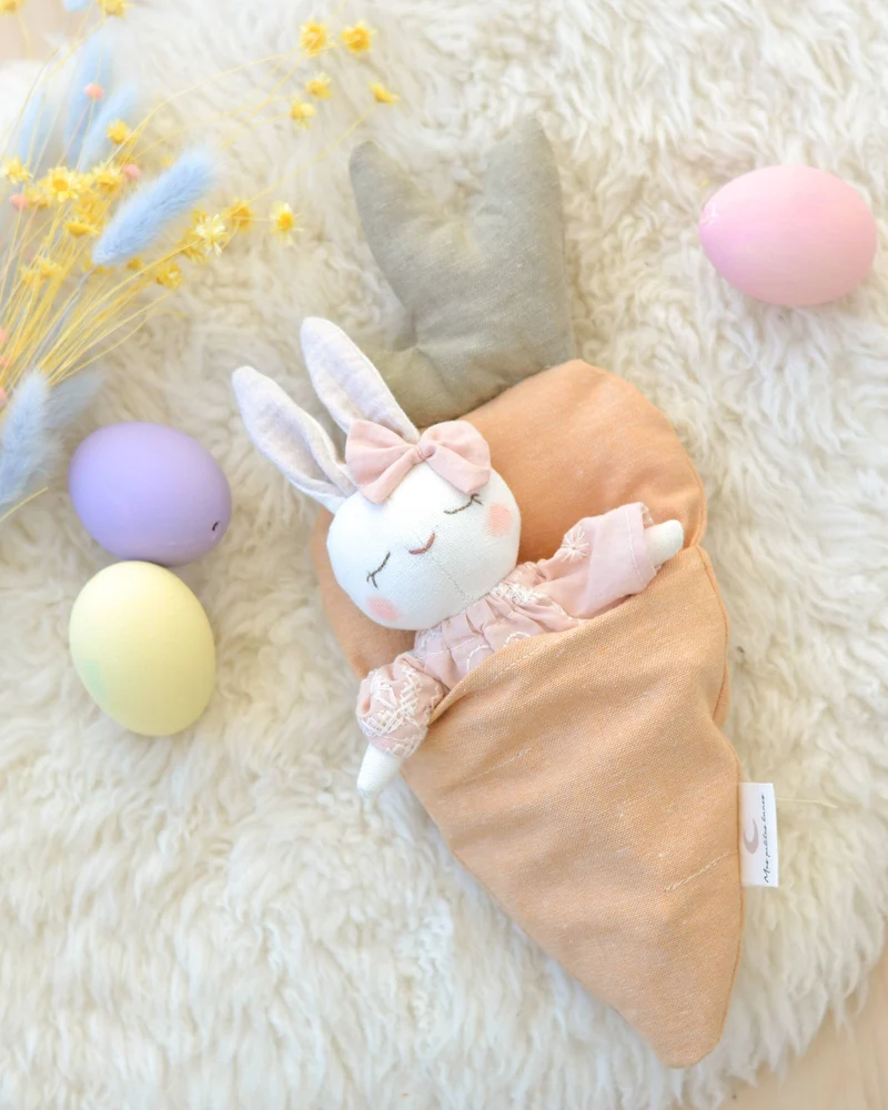 Patron de Couture PDF | Peluche Lapin + Lit Carotte | Mes Petites Lunes