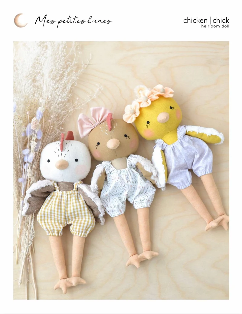 Patron de couture PDF | Peluche Poule / Poulet | Mes Petites Lunes