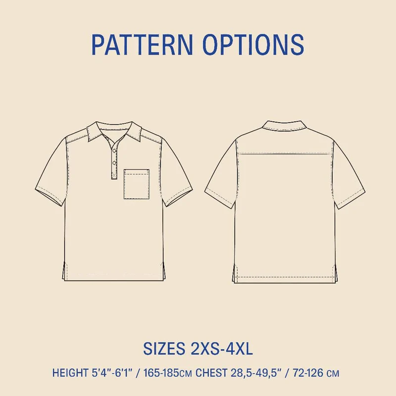 Patron de couture PDF | Polo en tissu tissé | Wardrobe by Me