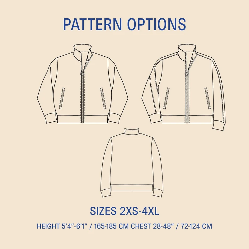 Patron de couture PDF | Veste de survêtement | Wardrobe by Me