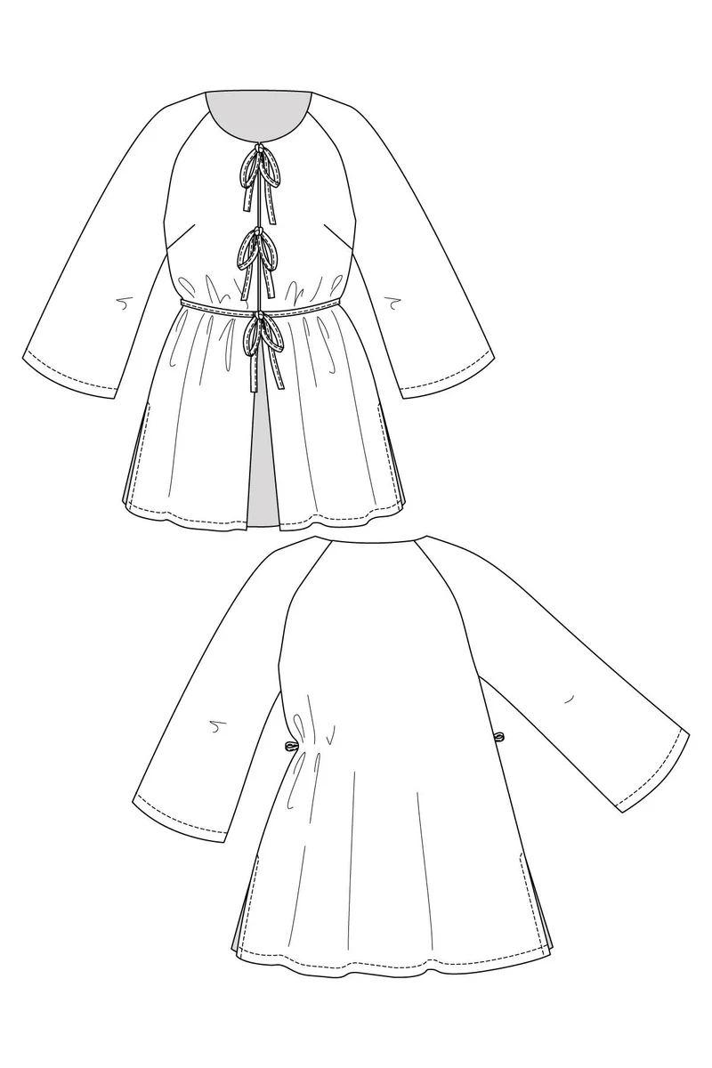 Patron de couture PDF | Tunique et robe Maite à manches raglan | Named Clothing