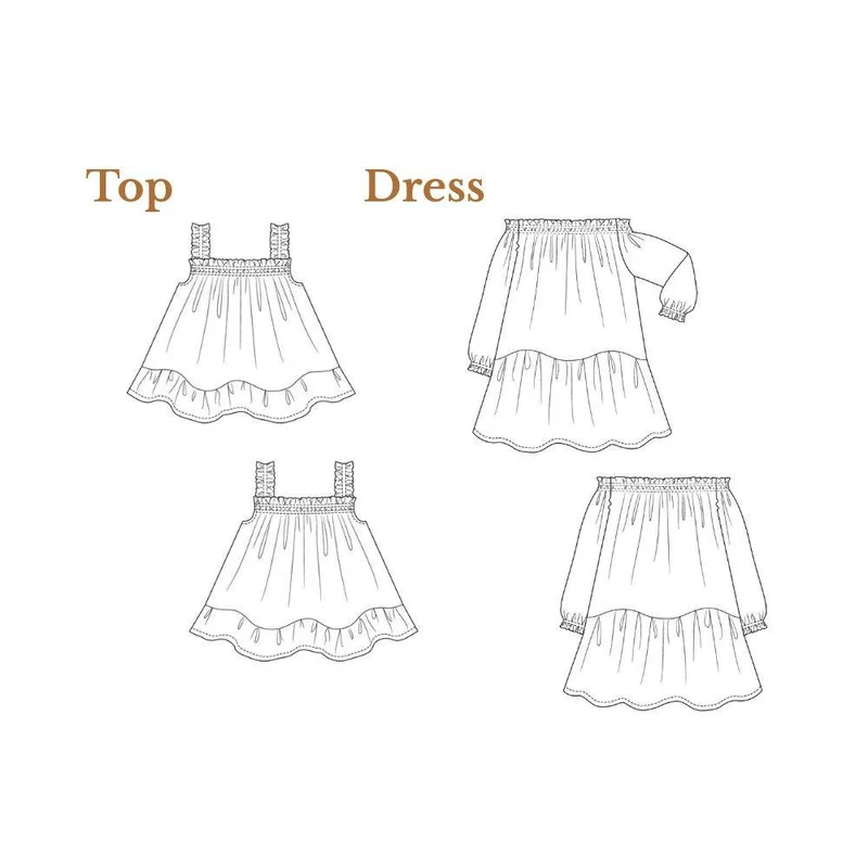 Patron de couture PDF | Robe et haut froncés Ilma | Named Clothing