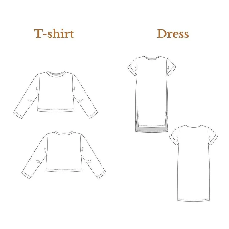 Patron de couture PDF | Robe et t-shirt court Inari | Named Clothing