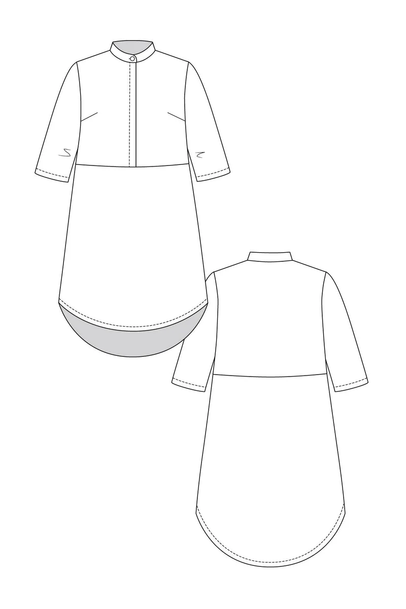 Patron de couture PDF | Chemisier trench & Robe tunique Helmi | Named Clothing