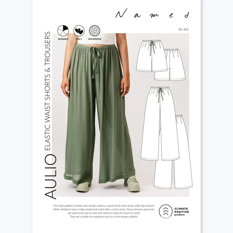 Patron de couture PDF | Short et Pantalon Taille Élastique Aulio | Named Clothing