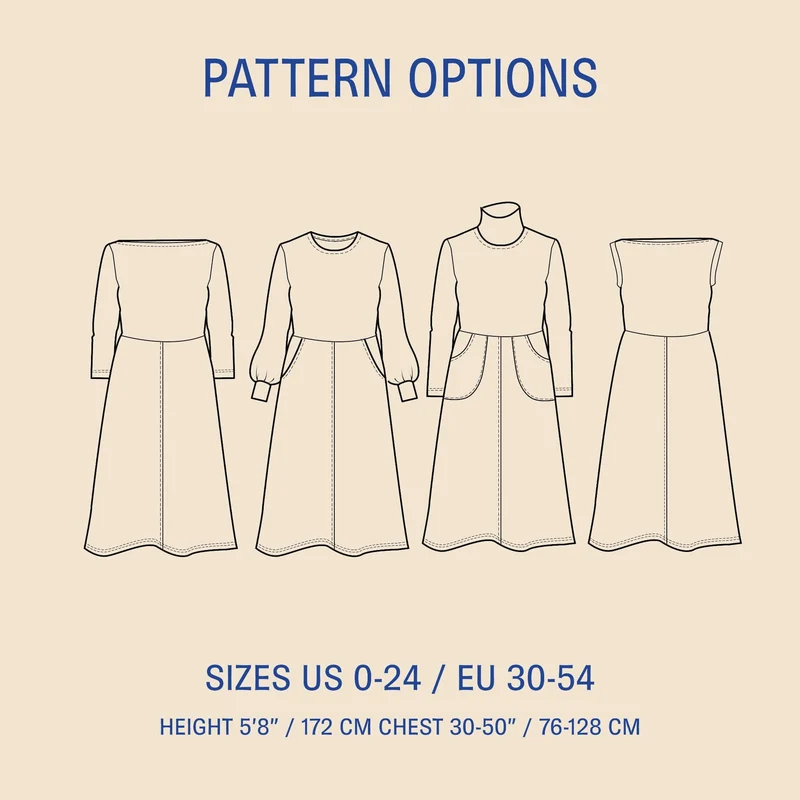 Patron de couture PDF | Robe Asta | Wardrobe by Me