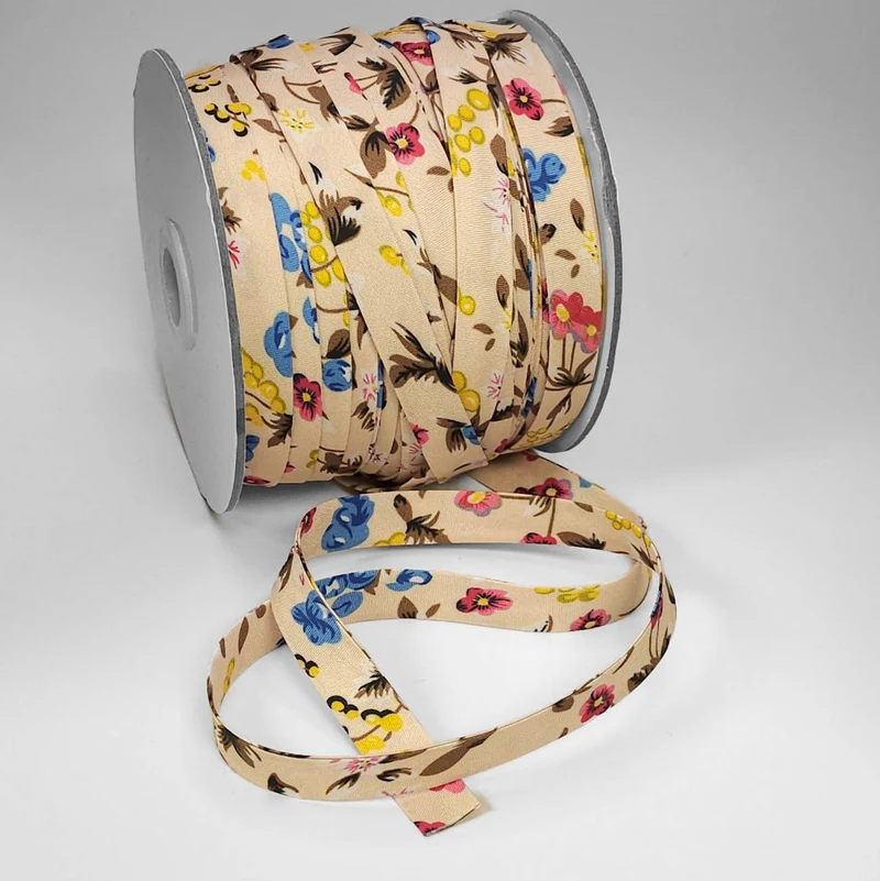 Biais à motif floral | 13 mm