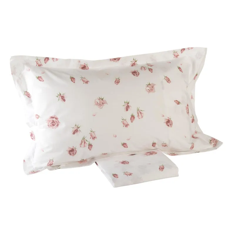 Completo Lenzuola reve de rose Floreale in Flanella