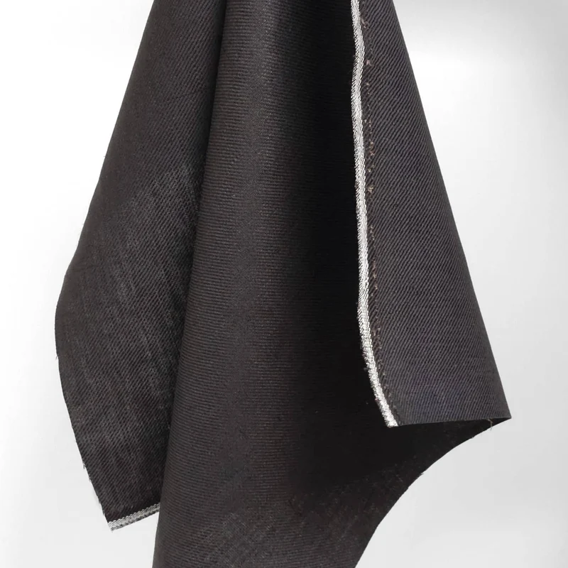 Tissu pour Linges à Vaisselle | Coton & Lin | Gris Anthracite Foncé