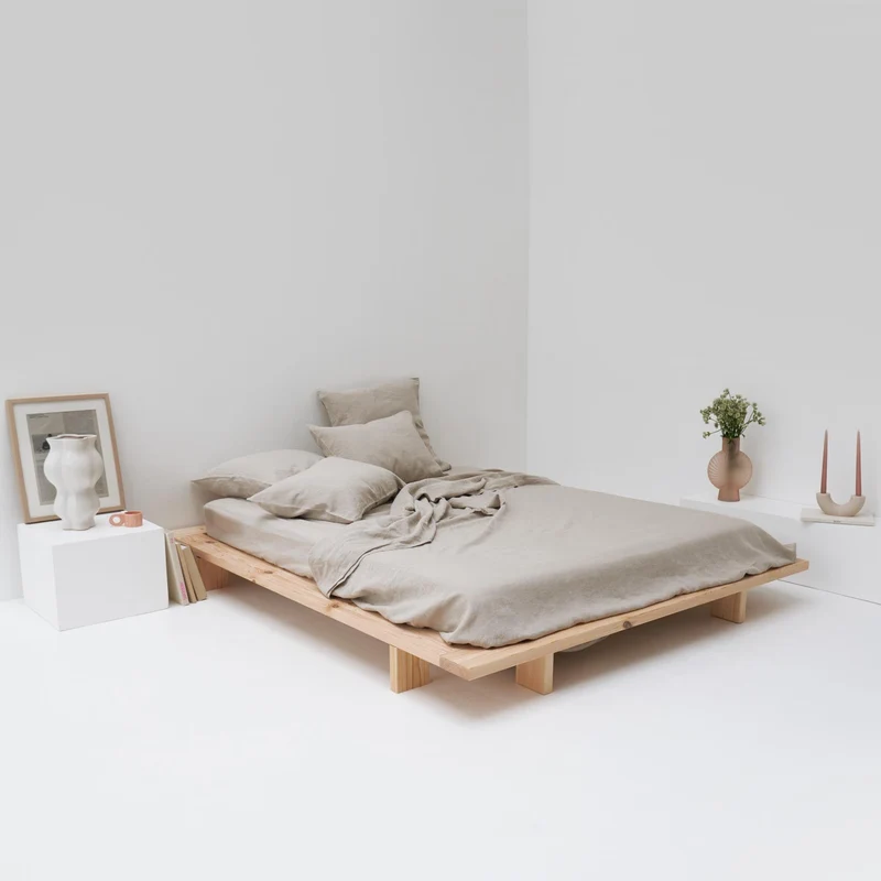 Drap plat en lin lavé 190g/m² • Naturel
