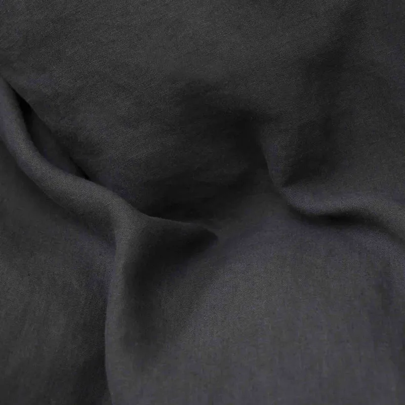 Drap plat en lin lavé 190g/m² • Gris Graphite