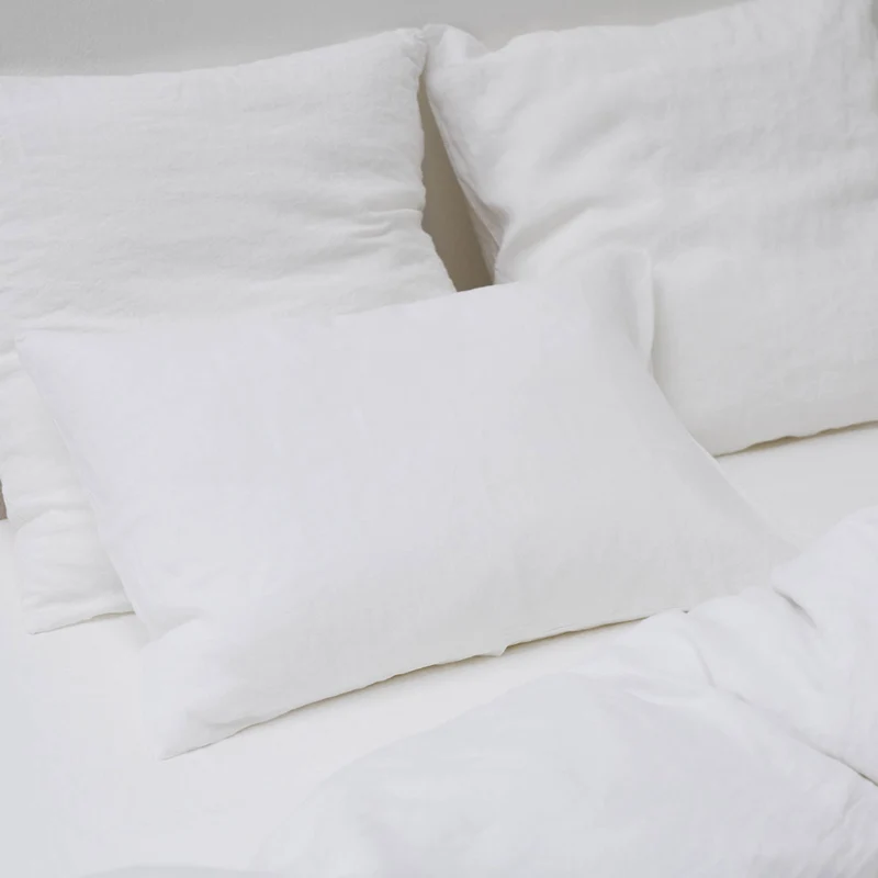 2 taies d'oreiller en lin lavé 190g/m² • Blanc