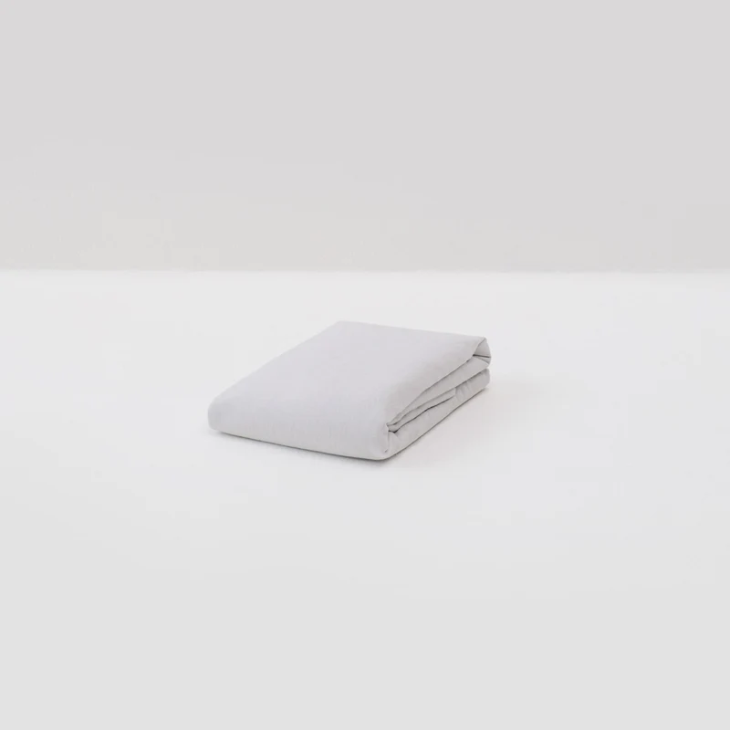 Drap housse en lin lavé 190g/m² • Gris Galet