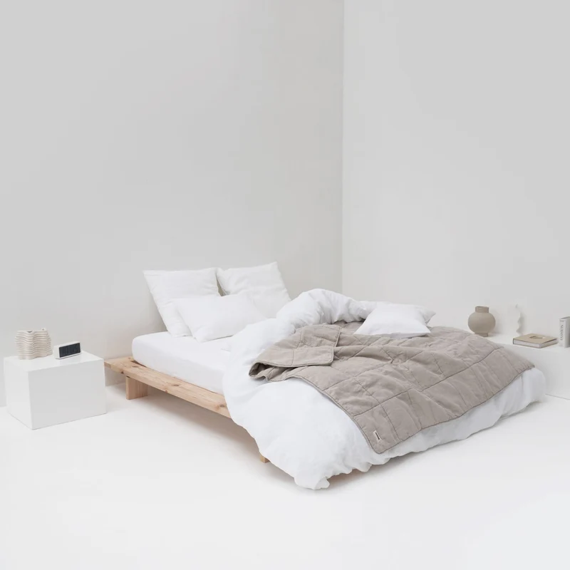 Drap housse en lin lavé 190g/m² • Blanc