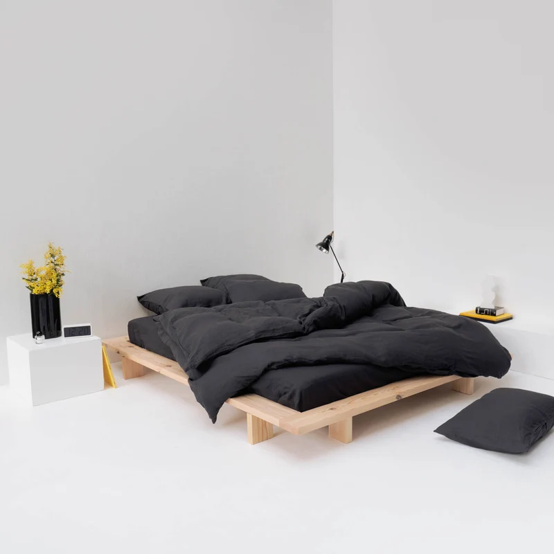Parure de lit en lin lavé 190g/m² • Gris Graphite