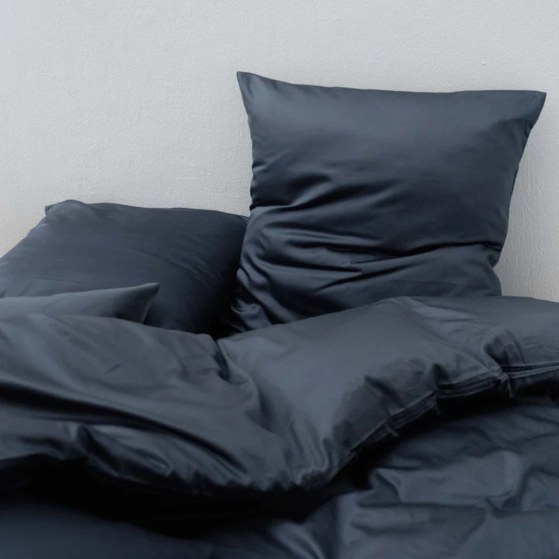 Parure de lit en satin de coton égyptien 300 fils • Bleu Orage